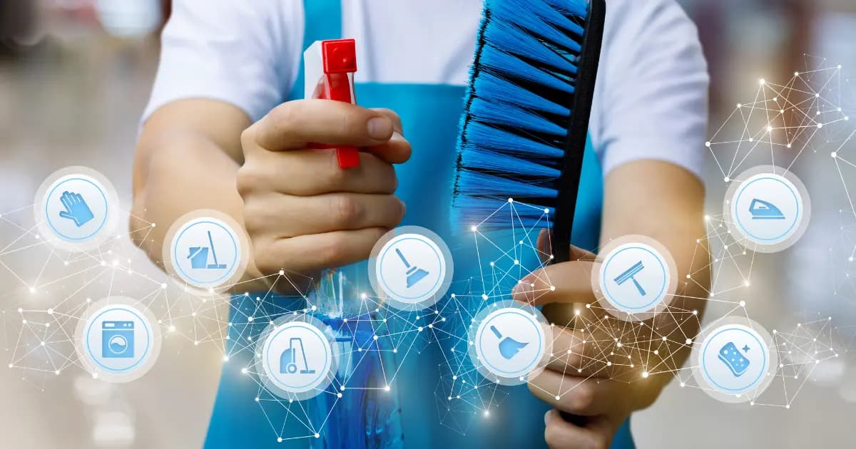 Professionell städare städar modernt kök